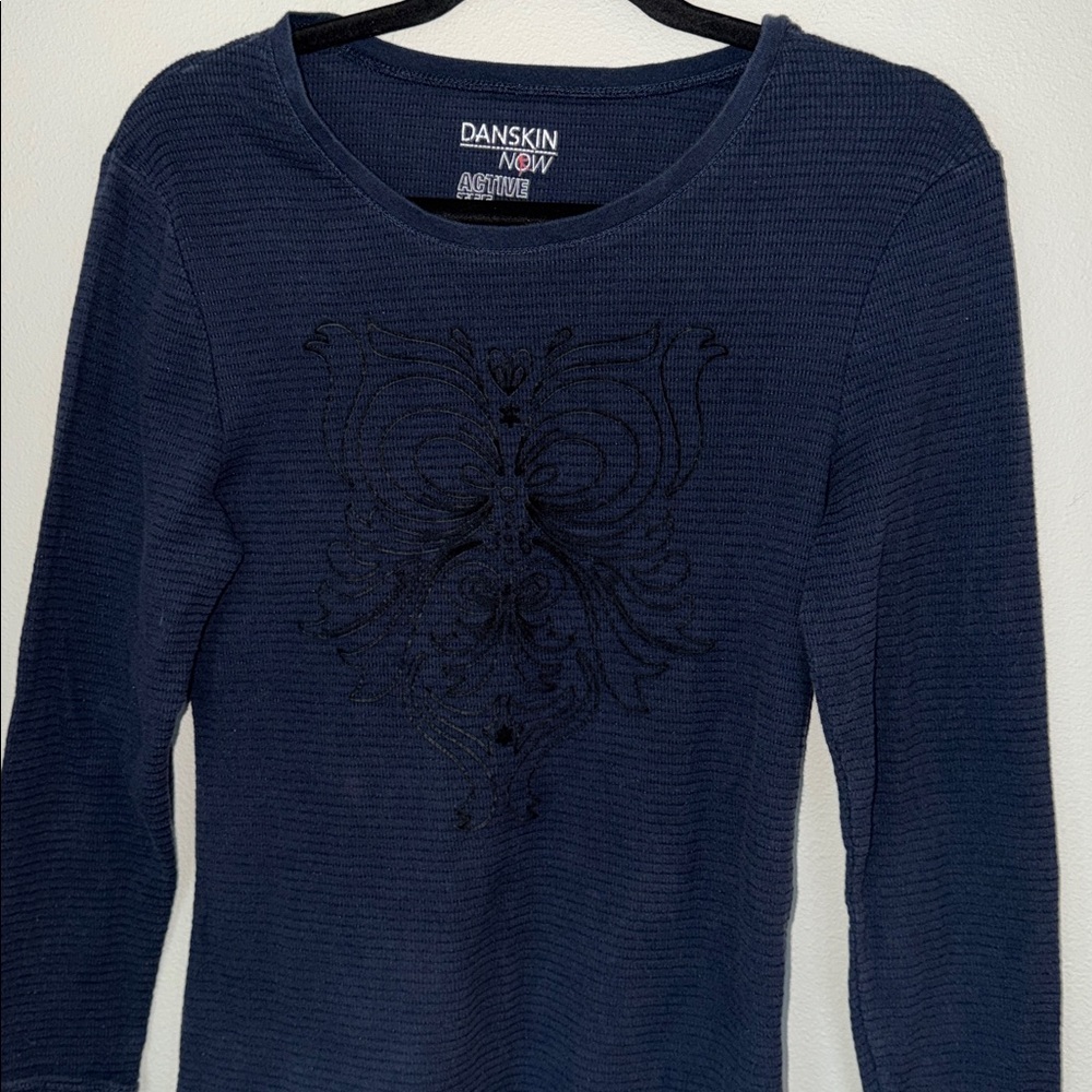 Danskin Active Striped Graphic Long Sleeve Shirt - Picture 2 of 4